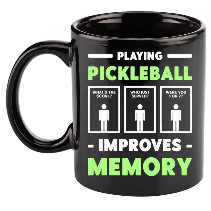 Playing Pickleball Improves Memory Dink Player TShirt 11oz C Handle Ceramic Mug