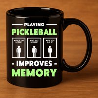 Playing Pickleball Improves Memory Dink Player TShirt 11oz C Handle Ceramic Mug