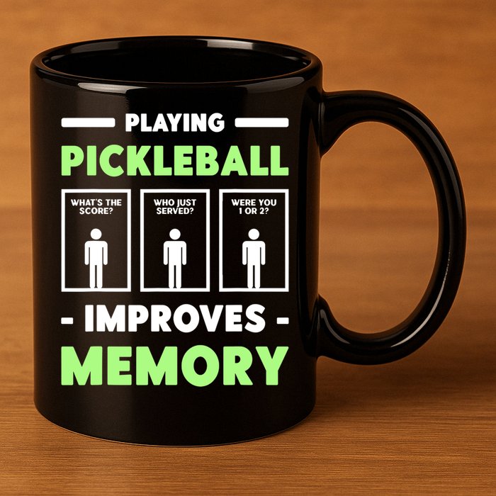 Playing Pickleball Improves Memory Dink Player TShirt 11oz C Handle Ceramic Mug