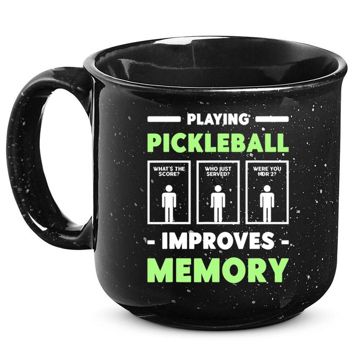 Playing Pickleball Improves Memory Dink Player TShirt 15oz Campfire Ceramic Mug
