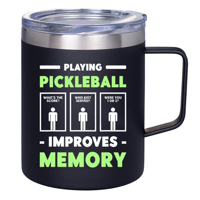 Playing Pickleball Improves Memory Dink Player TShirt 12oz Stainless Steel Coffee Mug
