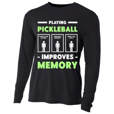 Playing Pickleball Improves Memory Dink Player TShirt Cooling Performance Long Sleeve Crew