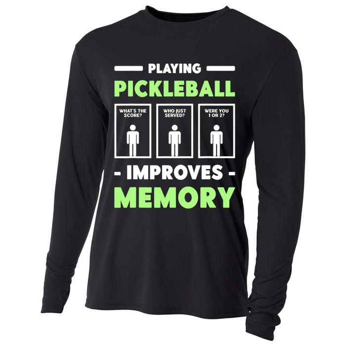 Playing Pickleball Improves Memory Dink Player TShirt Cooling Performance Long Sleeve Crew