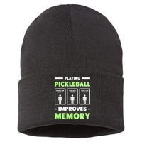 Playing Pickleball Improves Memory Dink Player TShirt Sustainable Knit Beanie