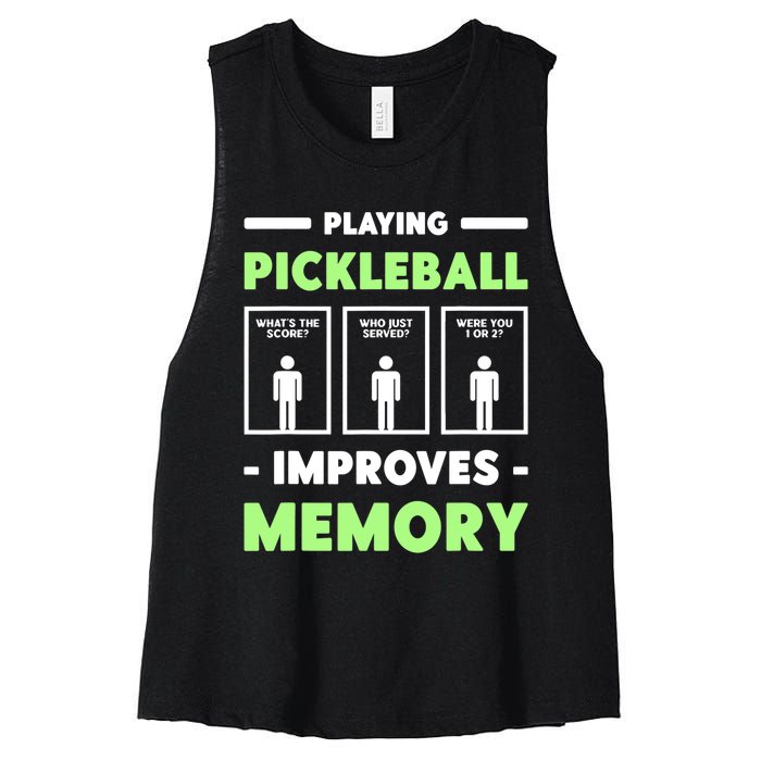 Playing Pickleball Improves Memory Dink Player TShirt Women's Racerback Cropped Tank