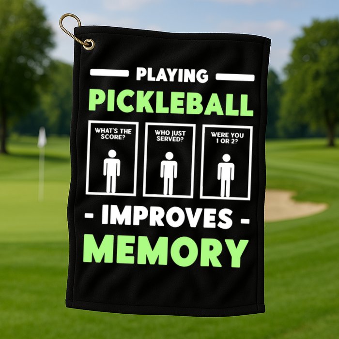 Playing Pickleball Improves Memory Dink Player TShirt Golf Towel
