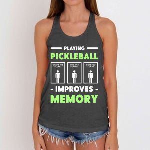 Playing Pickleball Improves Memory Dink Player TShirt Women's Knotted Racerback Tank