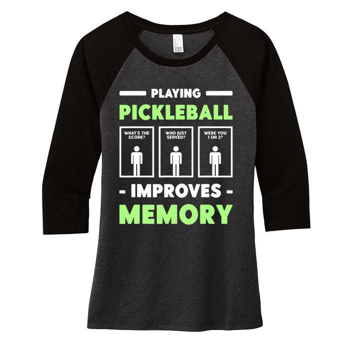 Playing Pickleball Improves Memory Dink Player TShirt Women's Tri-Blend 3/4-Sleeve Raglan Shirt