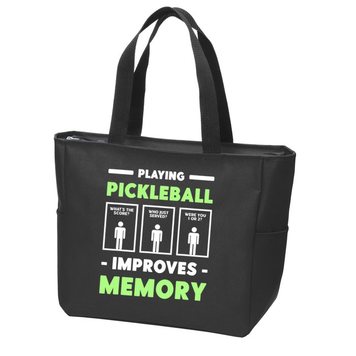 Playing Pickleball Improves Memory Dink Player TShirt Zip Tote Bag