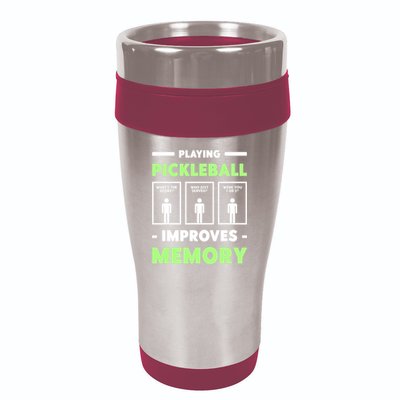 Playing Pickleball Improves Memory Dink Player TShirt 16oz Travel Tumbler