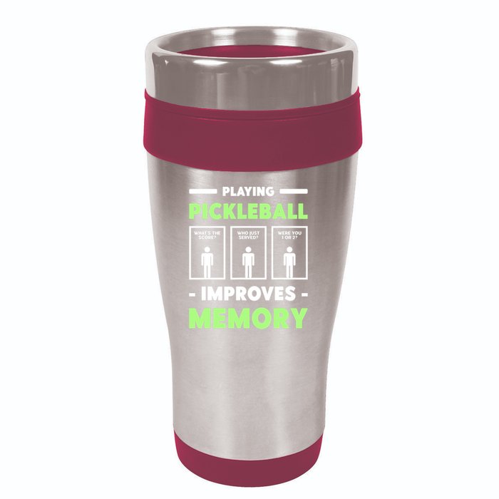 Playing Pickleball Improves Memory Dink Player TShirt 16oz Travel Tumbler