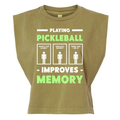 Playing Pickleball Improves Memory Dink Player TShirt Garment-Dyed Women's Muscle Tee