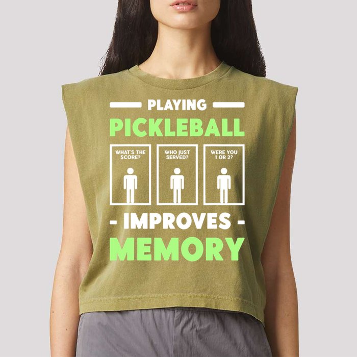 Playing Pickleball Improves Memory Dink Player TShirt Garment-Dyed Women's Muscle Tee