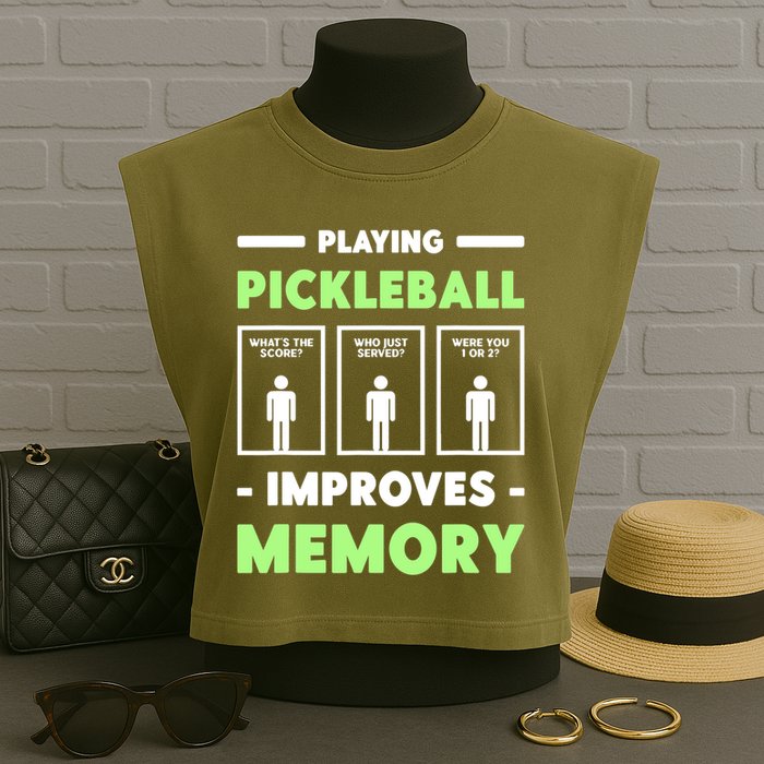 Playing Pickleball Improves Memory Dink Player TShirt Garment-Dyed Women's Muscle Tee