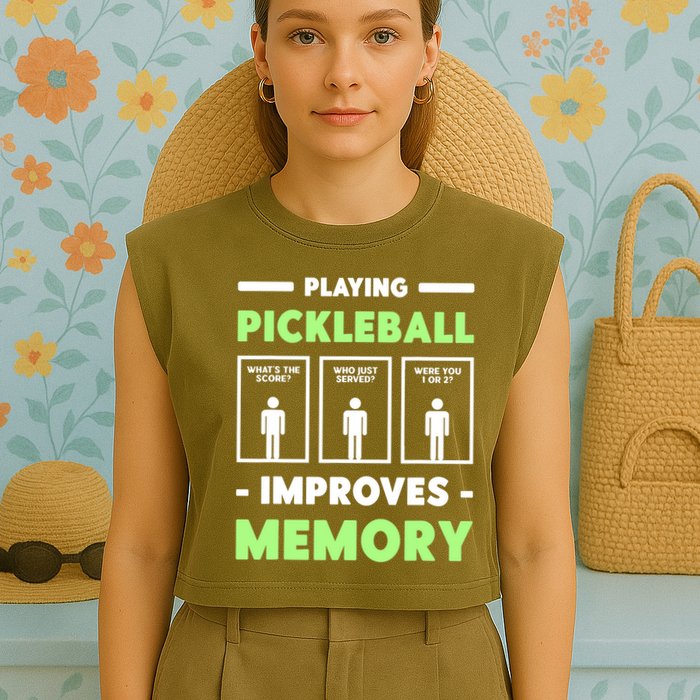 Playing Pickleball Improves Memory Dink Player TShirt Garment-Dyed Women's Muscle Tee