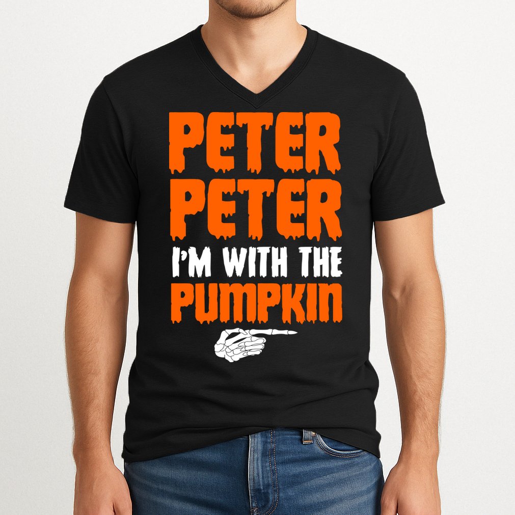 Peter Peter I'm With The Pumpkin V-Neck T-Shirt