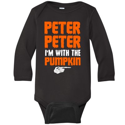 Peter Peter I'm With The Pumpkin Baby Long Sleeve Bodysuit