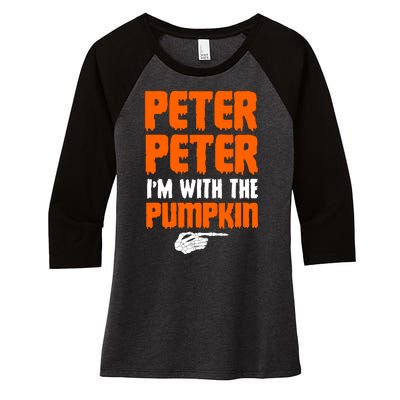 Peter Peter I'm With The Pumpkin Women's Tri-Blend 3/4-Sleeve Raglan Shirt