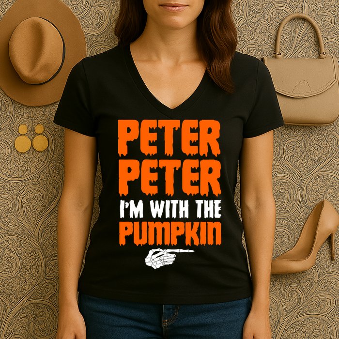 Peter Peter I'm With The Pumpkin Women's V-Neck T-Shirt