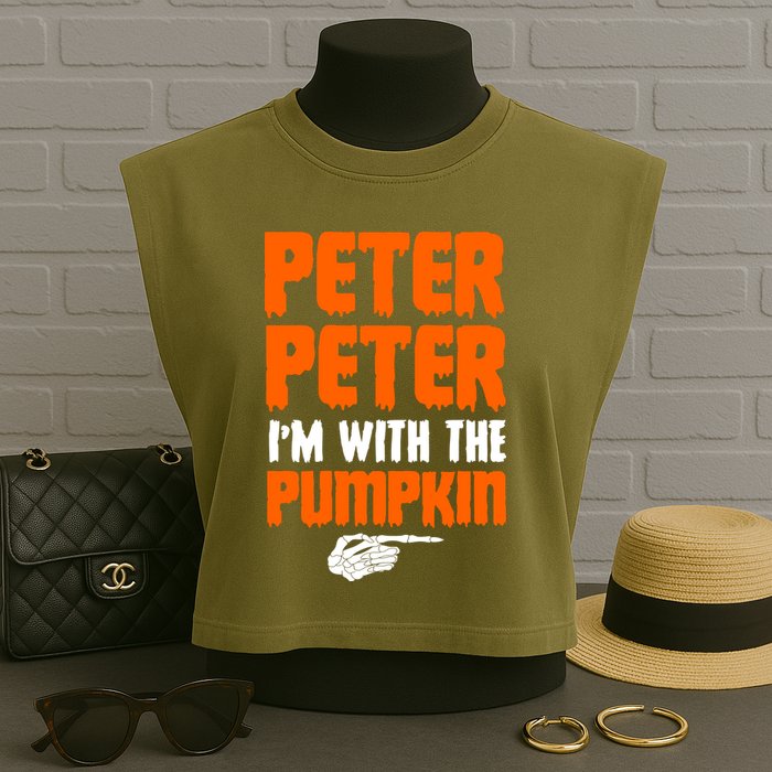 Peter Peter I'm With The Pumpkin Garment-Dyed Women's Muscle Tee