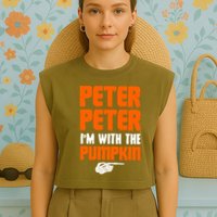 Peter Peter I'm With The Pumpkin Garment-Dyed Women's Muscle Tee