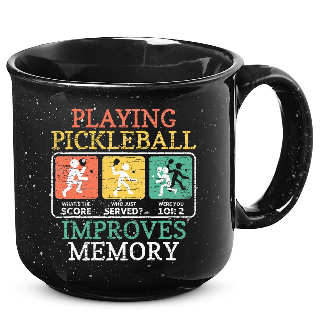 Playing Pickleball Improves Memory Pickleball 15oz Campfire Ceramic Mug