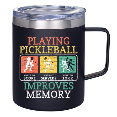 Playing Pickleball Improves Memory Pickleball 12oz Stainless Steel Coffee Mug