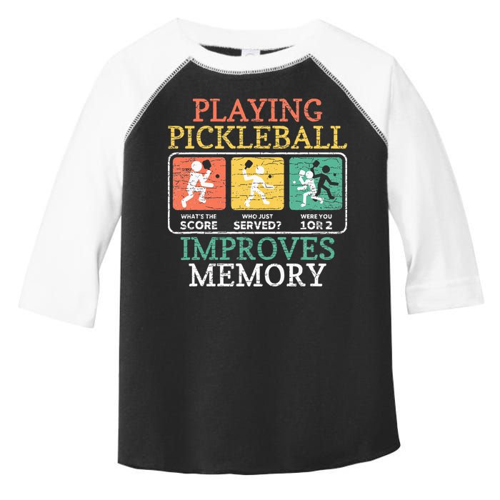 Playing Pickleball Improves Memory Pickleball Toddler Fine Jersey T-Shirt