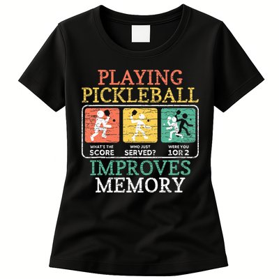 Playing Pickleball Improves Memory Pickleball Womens T-Shirt