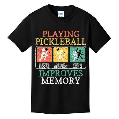 Playing Pickleball Improves Memory Pickleball Kids T-Shirt