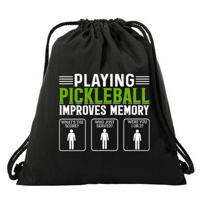 Playing Pickleball Improves Memory Drawstring Bag