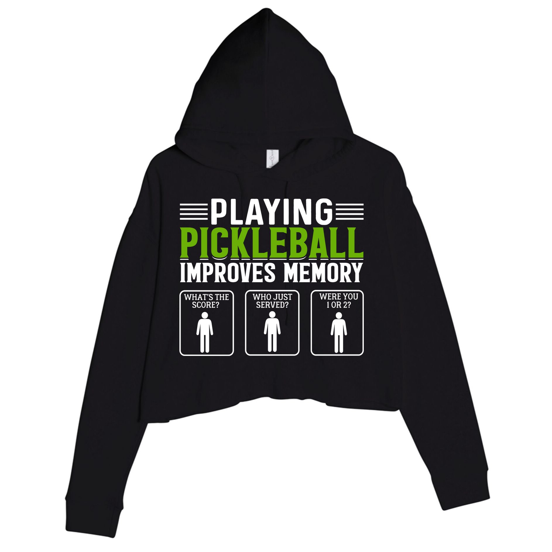 Playing Pickleball Improves Memory Crop Fleece Hoodie