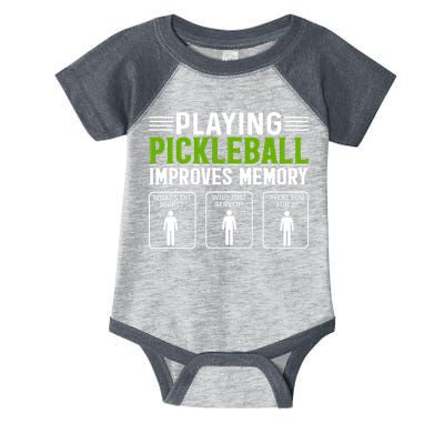 Playing Pickleball Improves Memory Infant Baby Jersey Bodysuit