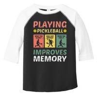 Playing Pickleball Improves Memory Pickleball Vintage Toddler Fine Jersey T-Shirt