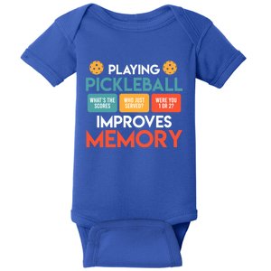 Playing Pickleball Improves Memory Pickleball Great Gift Baby Bodysuit