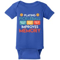 Playing Pickleball Improves Memory Pickleball Great Gift Baby Bodysuit