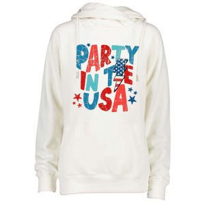 Pink Party In The Usa 4th Of July Mom And Girl Baby Womens Funnel Neck Pullover Hood