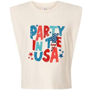 Pink Party In The Usa 4th Of July Mom And Girl Baby Garment-Dyed Women's Muscle Tee