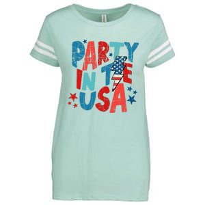 Pink Party In The Usa 4th Of July Mom And Girl Baby Enza Ladies Jersey Football T-Shirt