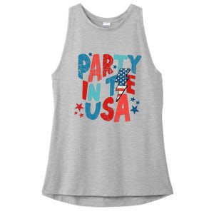 Pink Party In The Usa 4th Of July Mom And Girl Baby Ladies PosiCharge Tri-Blend Wicking Tank