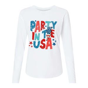 Pink Party In The Usa 4th Of July Mom And Girl Baby Womens Cotton Relaxed Long Sleeve T-Shirt