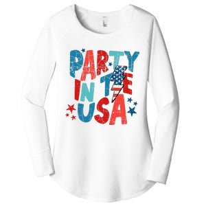 Pink Party In The Usa 4th Of July Mom And Girl Baby Women's Perfect Tri Tunic Long Sleeve Shirt