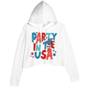 Pink Party In The Usa 4th Of July Mom And Girl Baby Crop Fleece Hoodie