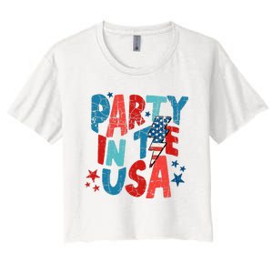 Pink Party In The Usa 4th Of July Mom And Girl Baby Women's Crop Top Tee