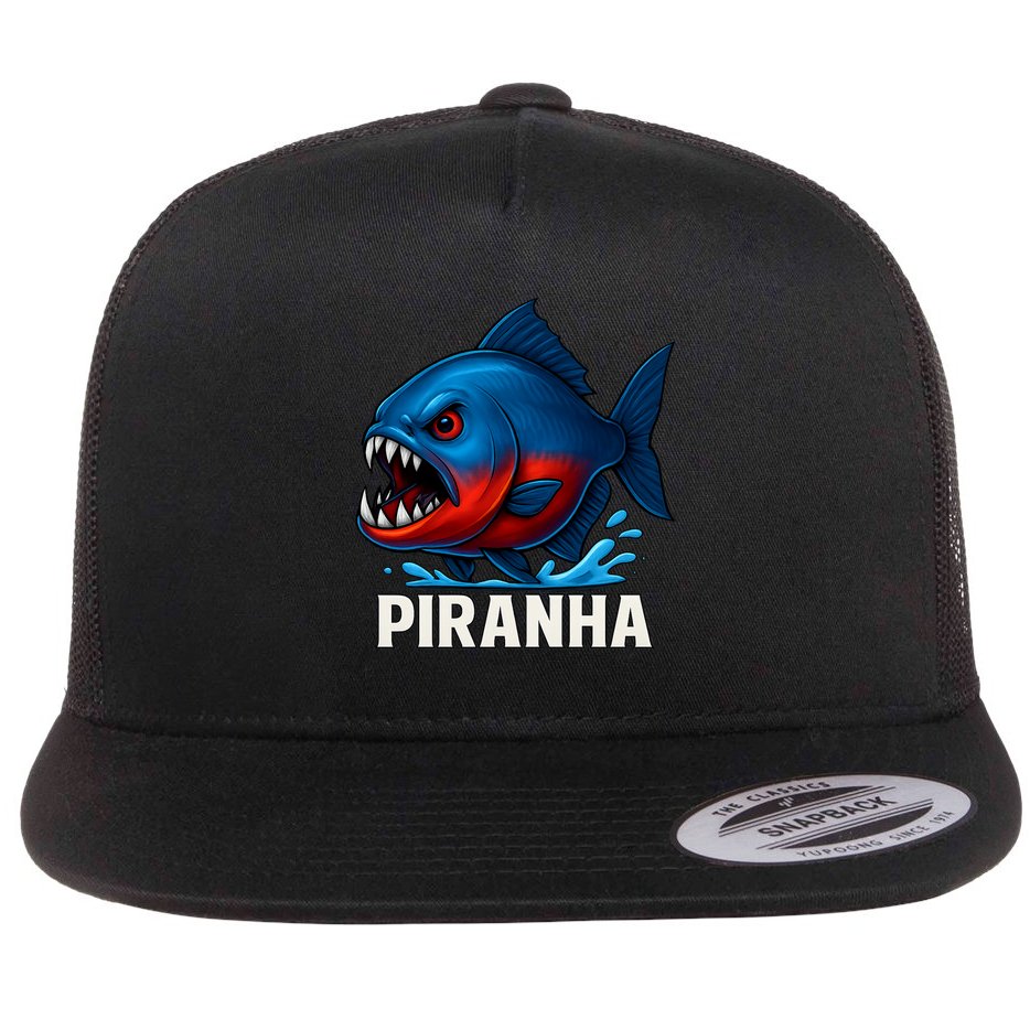 Piranha Flat Bill Trucker Hat