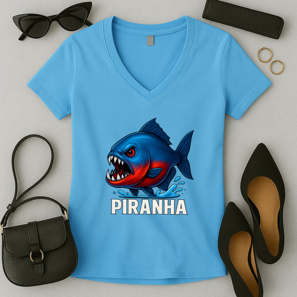 Piranha Women's V-Neck T-Shirt