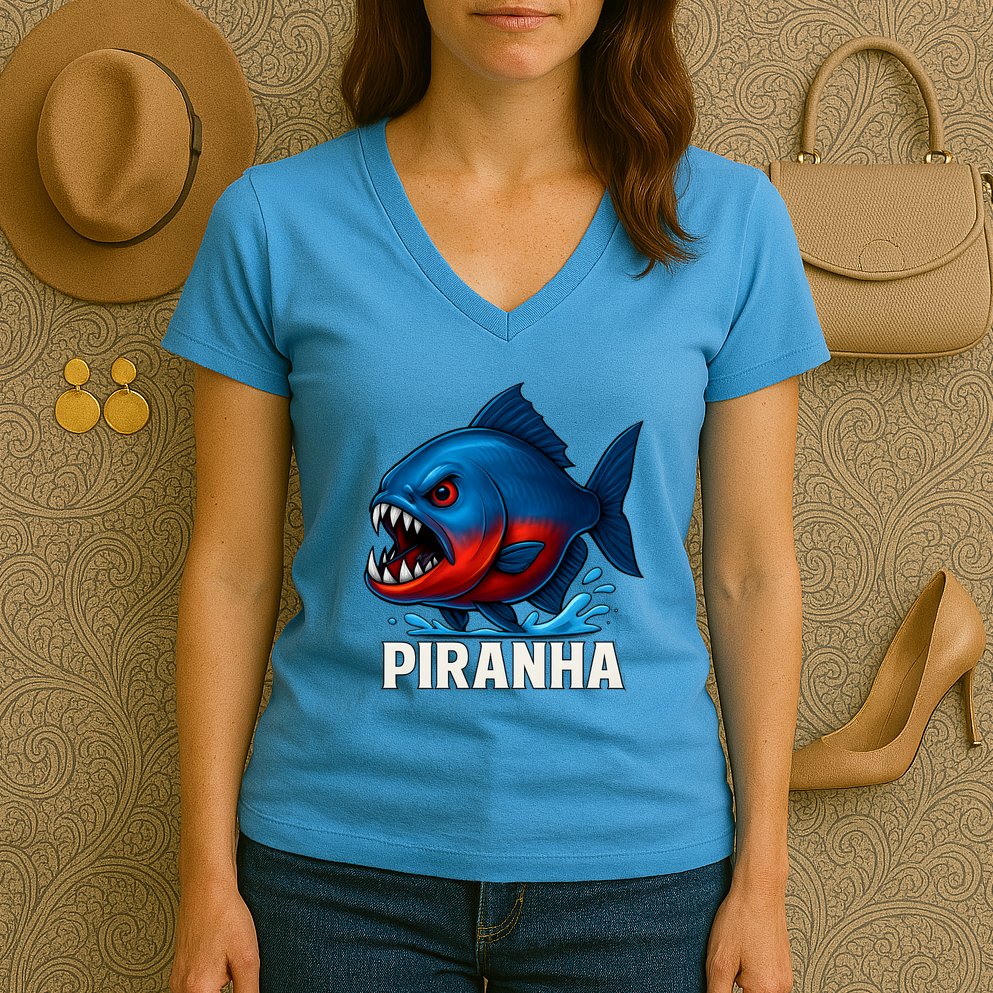 Piranha Women's V-Neck T-Shirt