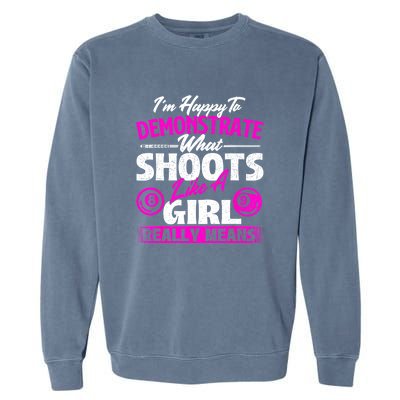 Pool Player Im Happy To Demonstrate Billiards Girl Gift Garment-Dyed Sweatshirt