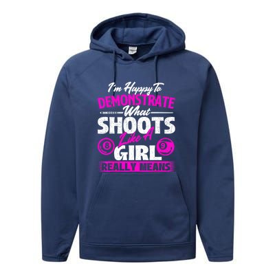 Pool Player Im Happy To Demonstrate Billiards Girl Gift Performance Fleece Hoodie