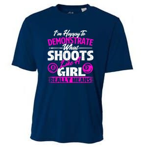 Pool Player Im Happy To Demonstrate Billiards Girl Gift Cooling Performance Crew T-Shirt